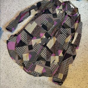 Pleione Multicolor Geometric Blouse